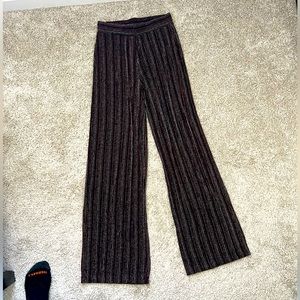 Forever 21 metallic pinstripe wide leg pants
